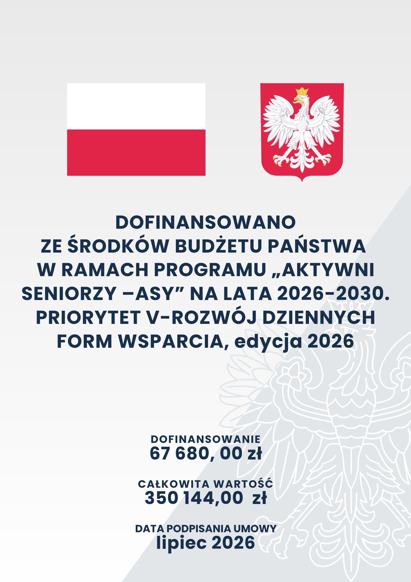 Program wieloletni na rzecz Osób Starszych „Aktywni Seniorzy – ASY” na lata 2026-2030, edycja 2026